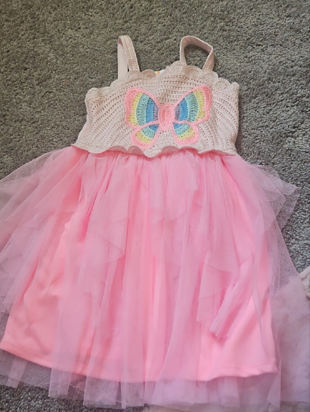 Pink Butterfly Tutu Dress - Kids